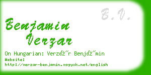 benjamin verzar business card